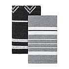 Alternate image 0 for Studio 3B&trade; Stitched Lines Chambray Kitchen Towels in Black/White/Grey (Set of 2)