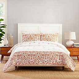 Laurel & Mayfair Paloma 3-Piece Reversible Full/Queen Comforter Set in Orange