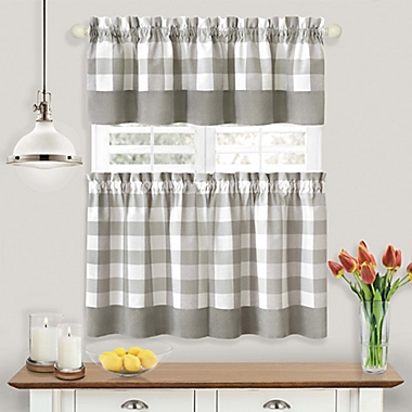 MyHome Hunter Window Curtain Tier Pair and Valance Set. View a larger version of this product image.
