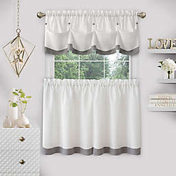 MyHome Lana 24-Inch Window Curtain Tier Pair and Valance in Grey
