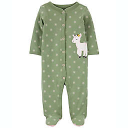 carter's® Dots Sheep Snap-Up Cotton Sleep & Play in Green