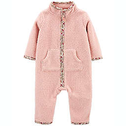 carter's® Newborn Zip-Up Sherpa Jumpsuit in Pink
