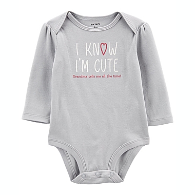 carter&#39;s&reg; I Know I&#39;m Cute Original Bodysuit in Blue. View a larger version of this product image.