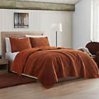 Alternate image 1 for Bearpaw Camilia Diamond Corduroy Sherpa 3-Piece Full/Queen Quilt Set in Rust