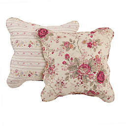 Greenland Home Fashions Antique Rose Square Throw Pillows (Set of 2)