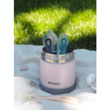 BEABA&reg; Toddler&rsquo;s Self Feeding Silicone Spoons in Drizzle (Set of 4). View a larger version of this product image.