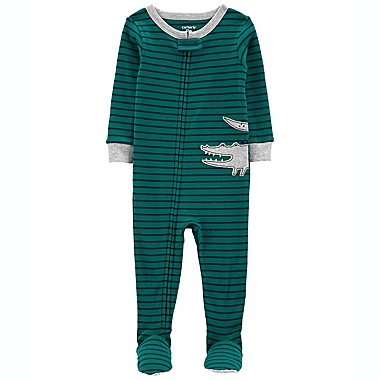 carter&#39;s&reg; Size 12M 1-Piece Alligator 100% Snug Fit Cotton Footie PJs in Green. View a larger version of this product image.