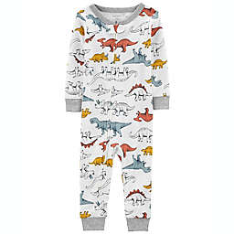 carter's® 1-Piece Dinosaur 100% Snug Fit Cotton Footless PJs in Ivory