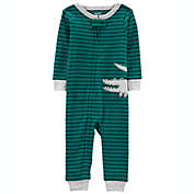 carter&#39;s&reg; Size 2T 1-Piece Stripes Alligator 100% Snug Fit Cotton Footless PJs in Green