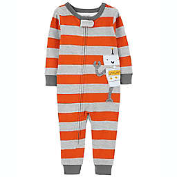 carter's® Size 2T 1-Piece Stripes Robot 100% Snug Fit Cotton Footless PJs in Orange