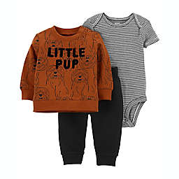 carter's® Size 9M 3-Piece Little Pup Sweater Set in Brown
