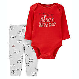 carter&#39;s&reg;  2-Piece Valentine&#39;s Day Bodysuit and Pant Set in Red