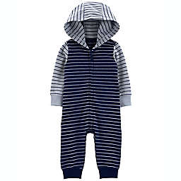 carter's® Size 9M Hooded Bear Jumpsuit in Navy