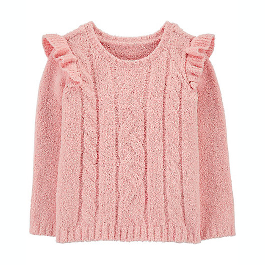 Alternate image 1 for carter's® Size 3T Cable Knit Sweater in Pink