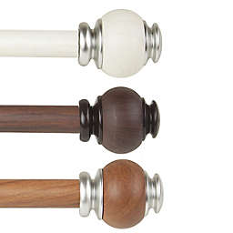 Rod Desyne Marble Faux Wood Adjustable Single Drapery Rod