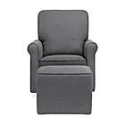Alternate image 3 for Maya Swivel Glider and Ottoman in Shadow Gray