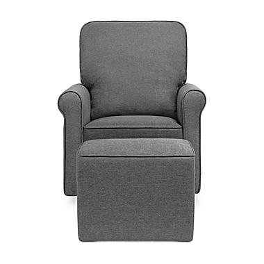 Maya Swivel Glider and Ottoman in Shadow Gray. View a larger version of this product image.