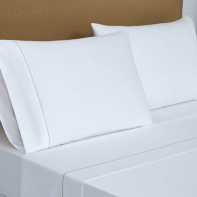 Everhome&trade; PimaCott&reg; Sateen Embroidered 800-Thread-Count Full Sheet Set in White/Peyote