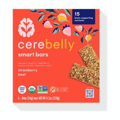 Cerebelly&trade; Organic 5-Pack StrawBeet Toddler Smart Snack Bars