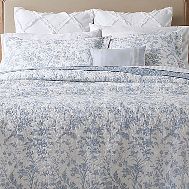 Laura Ashley&reg; Amberley Reversible 2-Piece Twin Quilt Set in Soft Blue. View a larger version of this product image.