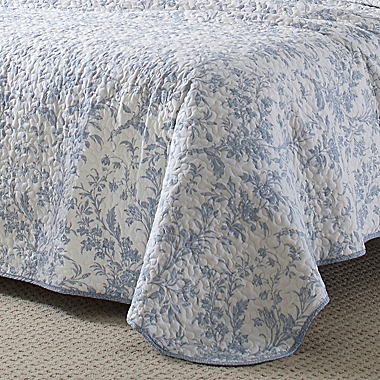Laura Ashley&reg; Amberley Reversible 2-Piece Twin Quilt Set in Soft Blue. View a larger version of this product image.