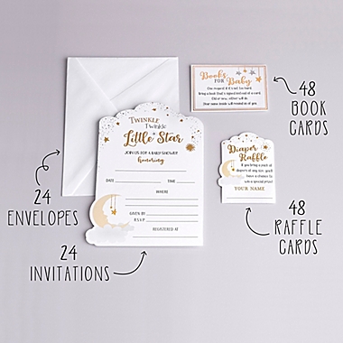 Lillian Rose&trade; Twinkle Little Star Baby Shower Invitation Kit. View a larger version of this product image.