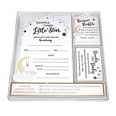 Lillian Rose&trade; Twinkle Little Star Baby Shower Invitation Kit. View a larger version of this product image.
