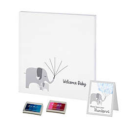 Lillian Rose® Elephant Baby Shower Guest Book Canvas Kit with Ink in Grey