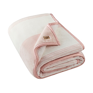 UGG&reg; Big Sur Oversized Throw Blanket in Rosewater Stripe. View a larger version of this product image.