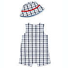 Alternate image 1 for Little Me&reg; Size 9M 2-Piece Nautical Plaid Sunsuit in Blue/White/Red
