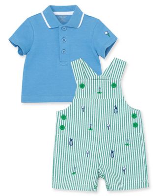 Little Me&reg; 2-Piece Golf Shortall and Shirt Set in Green