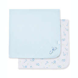 Little Me® 2-Pack Safari Organic Cotton Receiving Blankets in Blue