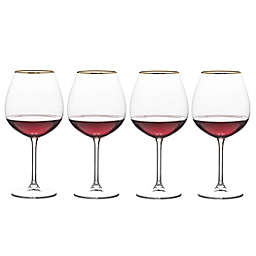 Mikasa® Julie Red Wine Glasses in Clear/Gold (Set of 4)