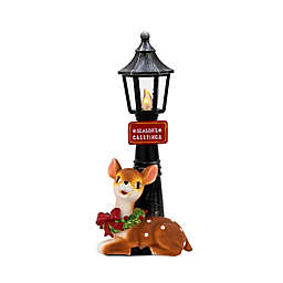 Mr. Christmas® 10-Inch Vintage Lamp Post and Reindeer Christmas Decoration