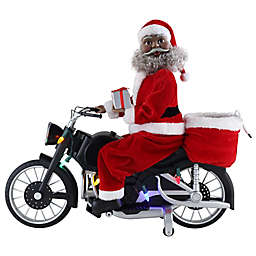 Mr. Christmas® 20-Inch Animated Motorcycling Santa Figure Christmas Decoration