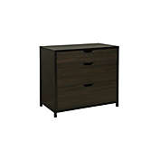 Simply Essential&trade; Wood and Metal 3-Drawer Dresser in Walnut