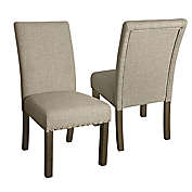 HomePop&trade; Classic Parsons Nailhead Trim Dining Chairs in Tan (Set of 2)