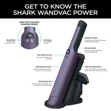 Shark&reg; WANDVAC&reg; POWER PET Cordless Hand Vac in Mauve. View a larger version of this product image.