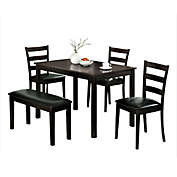 USPride Furniture Akfar 5-Piece Dining Set in Black