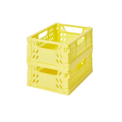 Simply Essential&trade; Mini Collapsible Crates in Limelight (Set of 2)