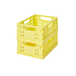 Simply Essential™ Mini Collapsible Crates in Limelight (Set of 2)
