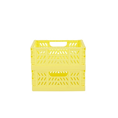 Simply Essential&trade; Medium Collapsible Crates in Limelight (Set of 2). View a larger version of this product image.