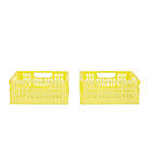Alternate image 2 for Simply Essential&trade; Medium Collapsible Crates in Limelight (Set of 2)