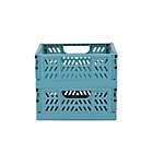 Alternate image 3 for Simply Essential&trade; Mini Collapsible Crates in Brittany Blue (Set of 2)