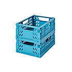 Alternate image 0 for Simply Essential&trade; Mini Collapsible Crates in Brittany Blue (Set of 2)