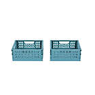 Alternate image 2 for Simply Essential&trade; Mini Collapsible Crates in Brittany Blue (Set of 2)
