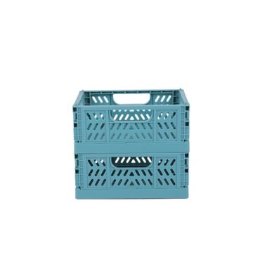 Simply Essential&trade; Small Collapsible Crates in Brittany Blue (Set of 2). View a larger version of this product image.