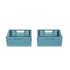 Alternate image 2 for Simply Essential&trade; Small Collapsible Crates in Brittany Blue (Set of 2)