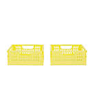 Alternate image 2 for Simply Essential&trade; Small Collapsible Crates in Limelight (Set of 2)