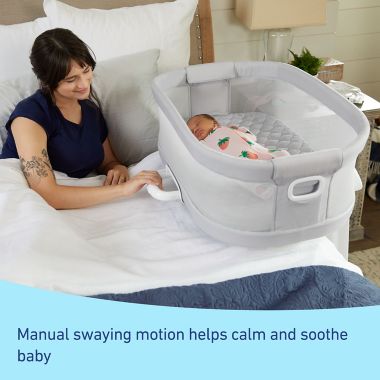 Graco&reg; DreamMore&trade; Bedside Bassinet Deluxe with Calming Motion in Skyler. View a larger version of this product image.